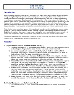 GCC CHM 130LL: Heat and Energy page 1 of 8 HM 130LL: Heat