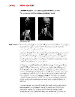 LACMA Presents The Least Important Things, a New Performance
