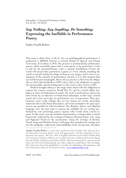 Say Nothing. Say Anything. Do Something: Expressing the Ineffable