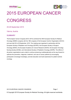 Scientific Meeting Report Head and Neck Cancer