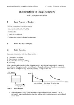 Introduction to Ideal Reactors