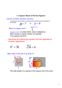 1.1 Square Roots of Perfect Squares