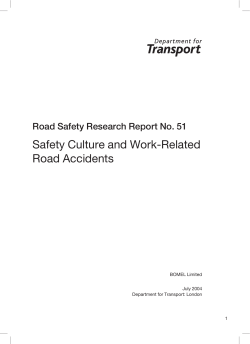 Safety Culture and Work-Related Road Accidents