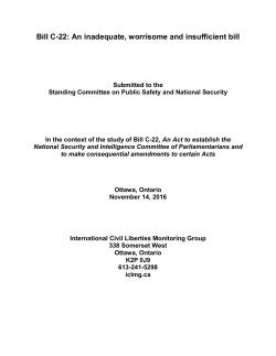 Bill C-22: An inadequate, worrisome and insufficient bill