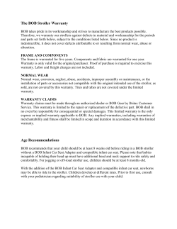 The BOB Stroller Warranty Age Recommendations