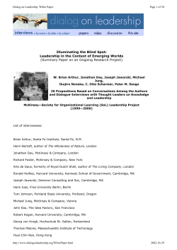 Illuminating the Blind Spot: Leadership in the Context of Emerging