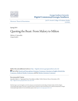Questing the Beast: From Malory to Milton