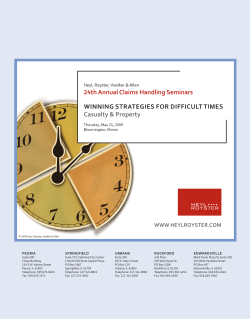 24th Annual Claims Handling Seminars Winning StrAtegieS for