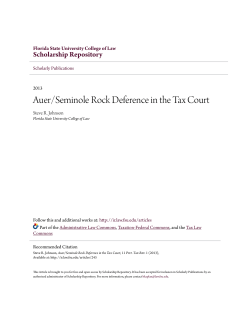 Auer/Seminole Rock Deference in the Tax Court