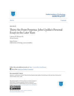Thirty-Six-Point Perpetua: John Updike`s Personal