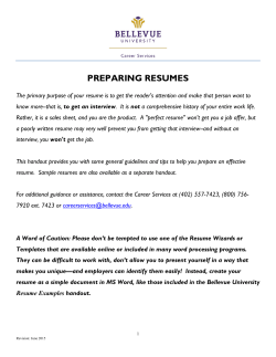 Preparing Resumes - Bellevue University