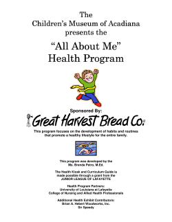 “All About Me” Health Program Health Program