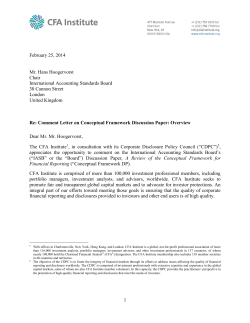 Comment Letter on Conceptual Framework
