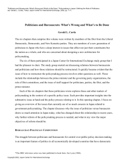 Politicians and Bureaucrats: What`s Wrong and What`s to Be Done