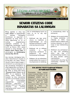 senior citizens code isinabatas sa lalawigan