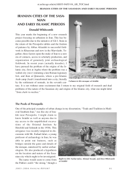 iranian cities of the sasa- nian and early islamic periods
