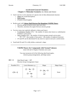 Accelerated General Chemistry Chapter 3: Molecular Geometry (in