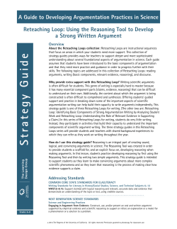 Reteaching Loop: Using the Reasoning Tool to Develop a Strong