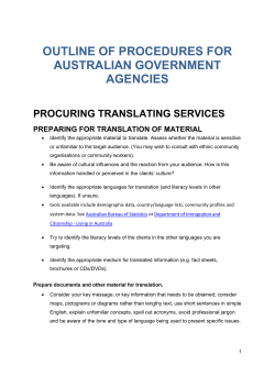 Procuring translating services &ndash; PDF