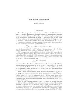 THE HODGE CONJECTURE 1. Statement We recall that a pseudo