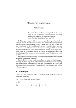 Modality in mathematics