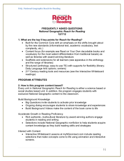 FAQ / National Geographic Reach for Reading