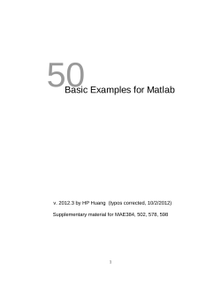 Basic Matlab programming