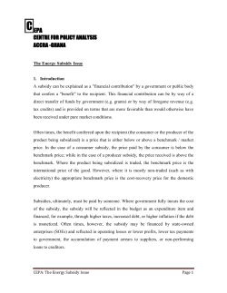 The Subsidy Question (website) JUNE 5, 201377