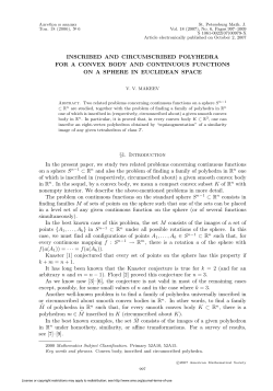 INSCRIBED AND CIRCUMSCRIBED POLYHEDRA FOR A
