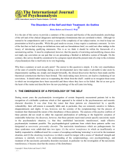 The Disorders of the Self and their Treatment: An Outline 1. THE