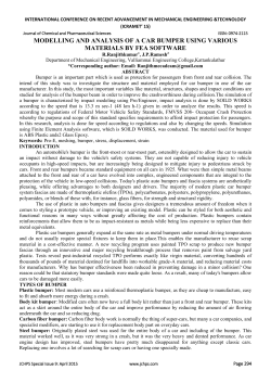 MODELLING AND ANALYSIS OF A CAR BUMPER USING