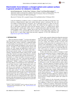 Electrostatic force between a charged sphere and a planar surface