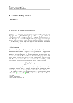 A polynomial testing principle