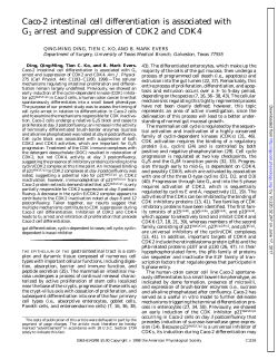 Caco-2 intestinal cell differentiation is associated with G1 - AJP-Cell