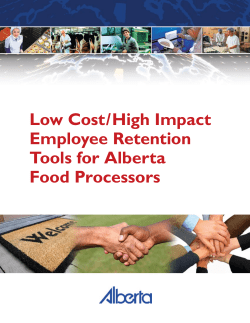 Low Cost/High Impact Employee Retention Tools for Alberta Food