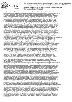 Thomas Paine: Propaganda and Persuasion Thomas Paine, o