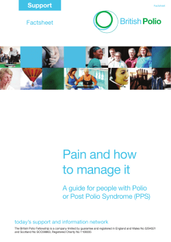 Pain and how to manage it - British Polio Fellowship