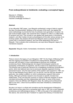 From endosymbiosis to holobionts: evaluating a conceptual legacy