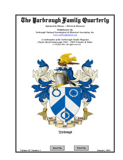 The Yarbrough Family Quarterly - Yarbrough National Genealogical