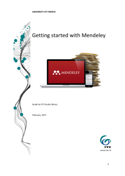 Getting started with Mendeley