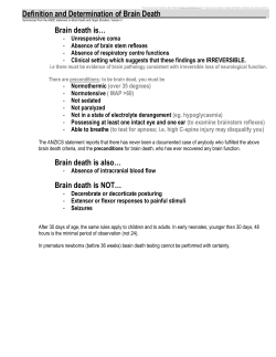 Definition and Determination of Brain Death Brain death is…