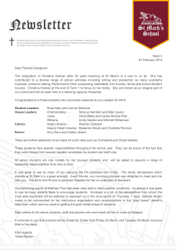 Issue 4 24 February 2016 Dear Parents