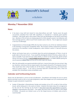7 November 2016 - Bancroft`s School