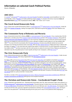 Information on selected Czech Political Parties