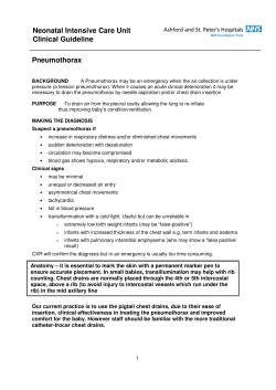 Pneumothorax Neonatal Intensive Care Unit Clinical Guideline