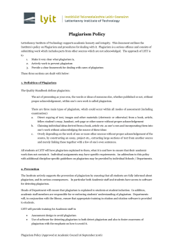 Plagiarism Policy