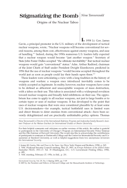 Stigmatizing the Bomb Nina Tannenwald