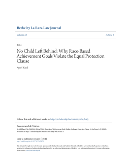No Child Left Behind: Why Race-Based Achievement Goals Violate