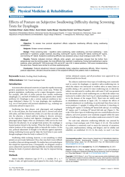 Effects of Posture on Subjective Swallowing Difficulty during