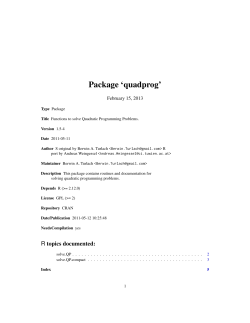 Package `quadprog`